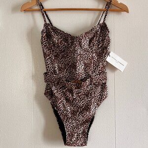 NEW Amalfi Belted One Piece Leopard Swimsuit